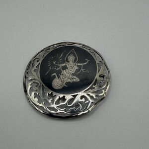 925 Sterling Silver Siam Silver Vintage Brooch Pin Very Nice